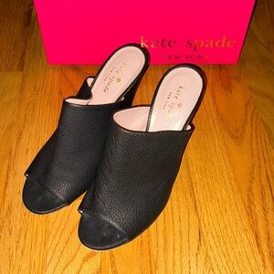 Kate Spade Black Leather Mules